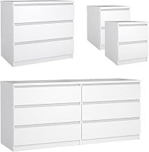 Tvilum Scottsdale White 4 Piece Bedroom Set with Dresser, Chest, and Nightstands