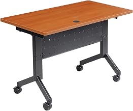 Global Industrial Flip-Top Training Table, 48" x 24", Cherry