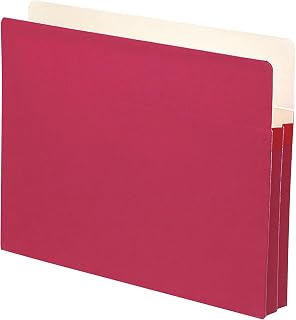 SMEAD File Pocket, Straight-Cut Tab, 1-3/4" Expansion, Letter Size, Red, 50 per Box (73221)