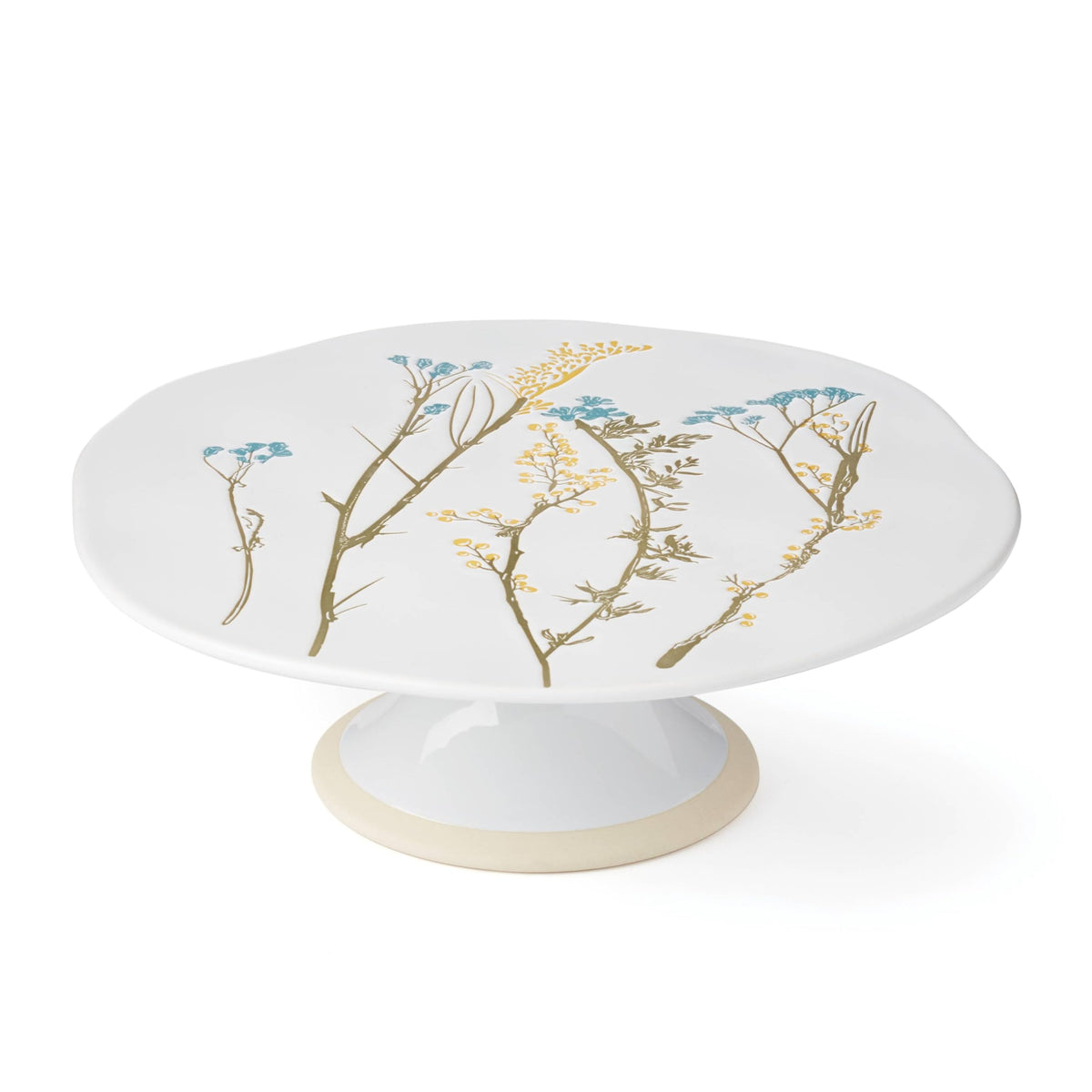 Wildflowers Cake Plate by Lenox – 1 Count, Stoneware, White, Model 896610
