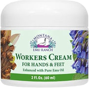 Montana Emu Ranch - Workers Cream for Hands and Feet - 2 Ounce Jar - Enhanced with Pure Emu Oil