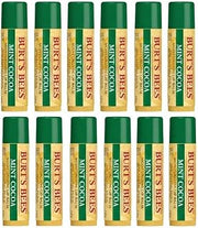 Burt's Bees Mint Cocoa Moisturizing Lip Balm .15 Ounce 100% Natural Origin (12)