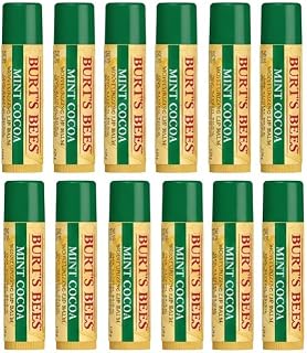 Burt's Bees Mint Cocoa Moisturizing Lip Balm .15 Ounce 100% Natural Origin (12)