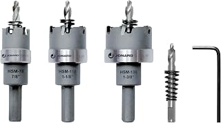 Jonard Tools HSK-4 Carbide Hole Saw Bit Kit, 4 Pieces, 7/8" - 1-3/8"