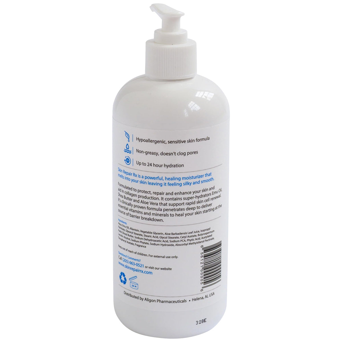 Body Lotion - Face Moisturizer for Women by Skin Repair Rx – 17 Fl Oz (Pack of 1), White