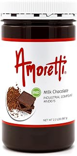 Amoretti Milk Chocolate Industrial Compound 2.2 lbs - Natural Flavors, Shelf Stable Even After Opening, Certified Kosher, TTB Approved, Perfect for Baking Applications & Beverages