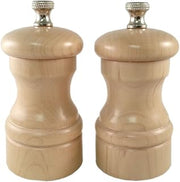 Chef Specialties 4 Inch Capstan Pepper Mill and Salt Mill Set - Natural - Made in USA