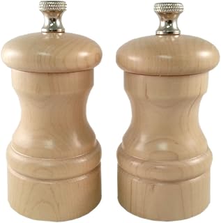 Chef Specialties 4 Inch Capstan Pepper Mill and Salt Mill Set - Natural - Made in USA