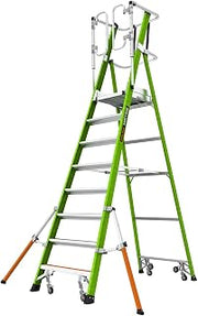Little Giant Safety Cage, 8 ft Enclosed Platform, 19708-146 | Fully Enclosed Platform, Fiberglass, Auto-Closing Gate, Ground Cue, Adjustable Outriggers, Type IAA 375 lbs. Weight Rating
