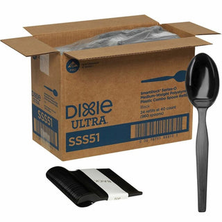Spoon,Blk,Series O,Med,,PK960 SSS51-1 Each by Dixie – 1-Pack, Polypropylene, Black, Pack of 2400
