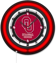 Holland Bar Stool Clk19BKOklhma NCAA 19 in. Dia. Oklahoma University Double Neon Wall Clock Black