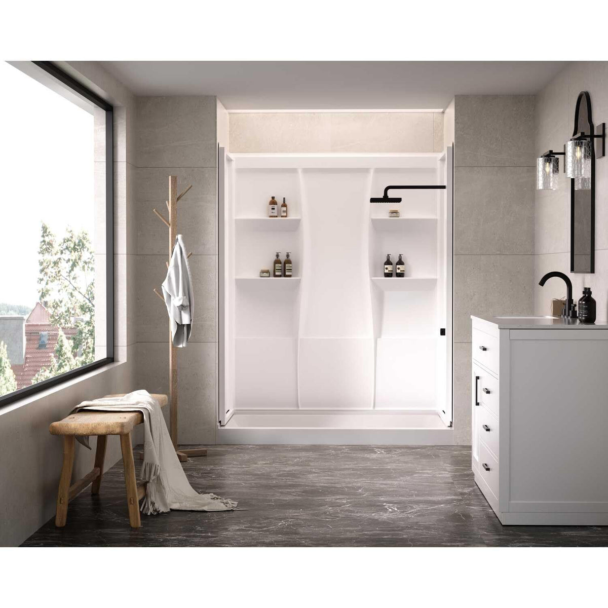 Sterling Shower Wall Surround White by Lighting Design – Acrylic, White, Model SW1016032GW