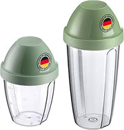Westmark 2 Mixing And Shaking Cups/Shakers With Removable Mixing Disc Capacity 1X 0.5L And 1X 0.25L, Plastic, Bpa Free Transparent/Mint Green, 309022E6