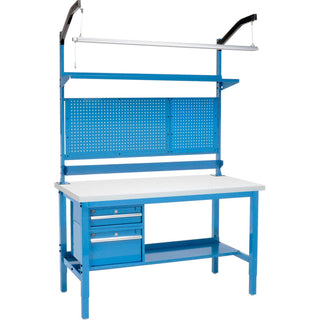 72" W x 36" D Workbench by Global Industrial – 72"W x 36"D, Steel, Blue, Model 319343BL