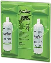 Home-32-000462 32 oz. (946 ml) Double Bottle Sterile Saline Eye Wash Wall Station (Trilingual by Honeywell – 25" x 9" x 15", Face Wash Station, Green/Clear, Model 32-000462-0000-H5