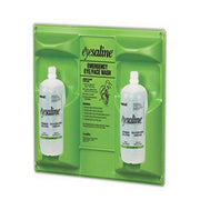 Home-32-000462 32 oz. (946 ml) Double Bottle Sterile Saline Eye Wash Wall Station (Trilingual by Honeywell – 25" x 9" x 15", Face Wash Station, Green/Clear, Model 32-000462-0000-H5