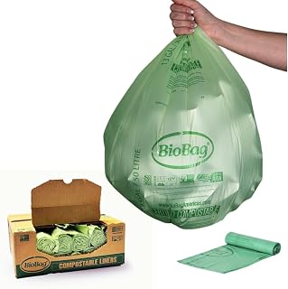 BioBag The Original Compostable Food Scrap Commercial Gallon Bags, 100% Compostable Certified (Made In USA) (280 Count, 13 Gallon)