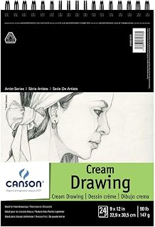 Canson Artist Series Cream Drawing Pad 9" x 12", Top Wire Bound, 24 Sheets (100510973)