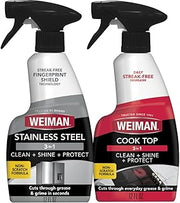 Weiman Stainless Steel Cleaner & Polisher and Daily Cooktop Cleaner Bundle