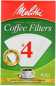 Cone Coffee Filters, White, No. 4, 100 Count (Pack of 4) by Melitta