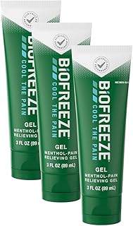 Biofreeze Menthol Pain Relieving Gel Colorless Gel 3 FL OZ Tube for Pain Relief Associated with Sore Muscles, Arthritis, Simple Backaches, and Joint Pain (Packaging May Vary)