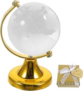 Transparent Globe Decoration with Stand for Home Store Golden | Clear Design, Educational Display Piece, Desktop Use, Includes Stand, Golden Finish
