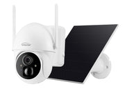 360 Degree Smart WiFi Wireless PTZ Dome Security Camera with Solar Panel by Gyration – White, Model Cyberview 3020