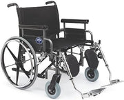 Medline Shuttle Bariatric Wheelchair, Desk-Length Arms and Elevating Leg Rests, 26" x 20" Seat (W x D)