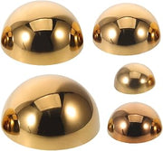 5pcs Stainless Steel Reflective Half Sphere Garden Globe with Polished Mirror Surface, Hollow Hemisphere Design for Outdoor Yard Decoration and Sunlight Refraction