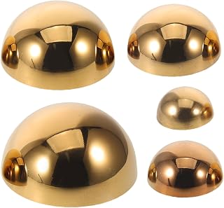 5pcs Stainless Steel Reflective Half Sphere Garden Globe with Polished Mirror Surface, Hollow Hemisphere Design for Outdoor Yard Decoration and Sunlight Refraction