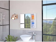 FM FURNITURE Minsk Medicine Cabinet with 3 Inner Shelves, 2 Open Shelves and a Large Mirror, White