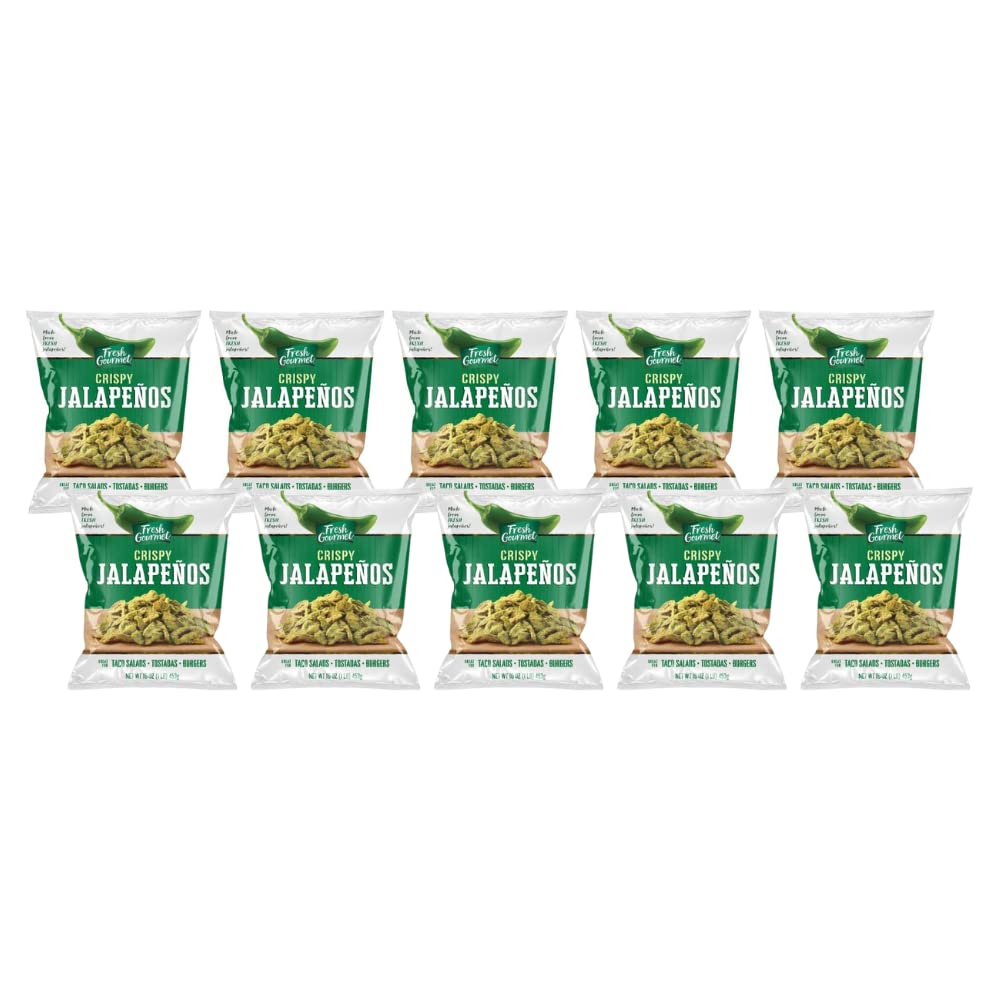 Fresh gourmet Crispy Jalapenos by Sugar Foods – 1 Pound (Pack of 10), Pack of 10, Model 55712
