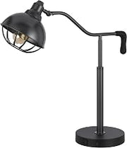 60W Taloga Metal Desk lamp with Adjustable Caged Shade and 1 USB and 1 USB C Charging outlets. (Bulb not Included)