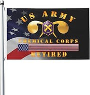 US Chemical Corps Retired 3x5 Ft Flag - Polyester, Double-sided Design for Outdoor or Indoor Use99