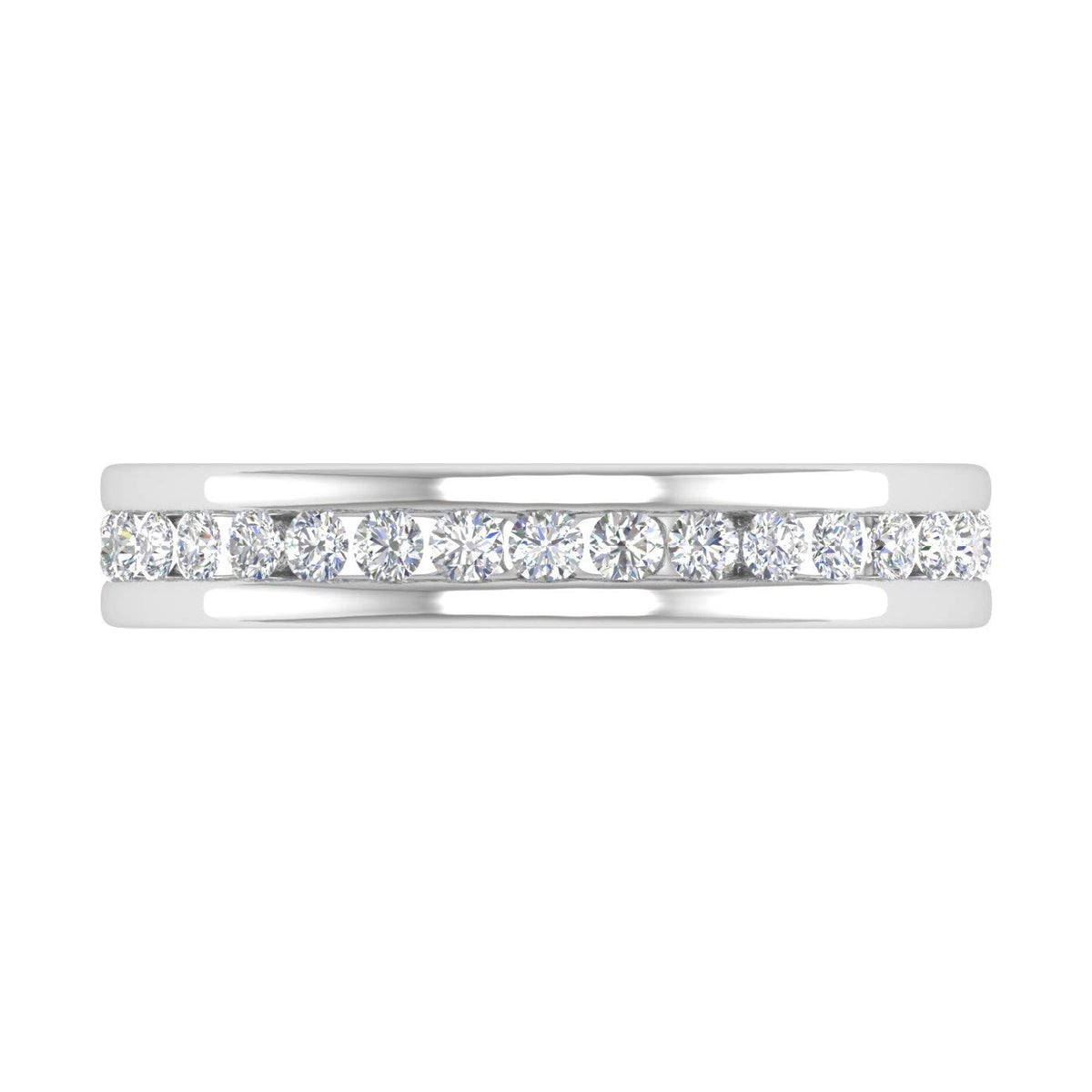 1/2 Carat Channel Set Diamond Wedding Eternity Ring Band in 14K White Gold (Ring Size 6.5) by FINEROCK – 6.5, Metal, White Gold, Model RG-13680-I2I3-14KW-6.5