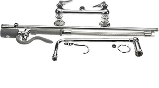 T&S Brass B-0131-C Pre-Rinse Overhead Swivel Arm Wall Mount Base with 8-Inch Centers Low Flow Spray Valve