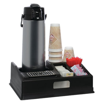 Airpot Station Black Polypropylene by HUBERT – Plastic, Black, Model AB07F