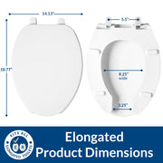 175 Commercial Open Front Plastic Toilet Seat by Bemis – Elongated, Plastic, White, Model 175 000