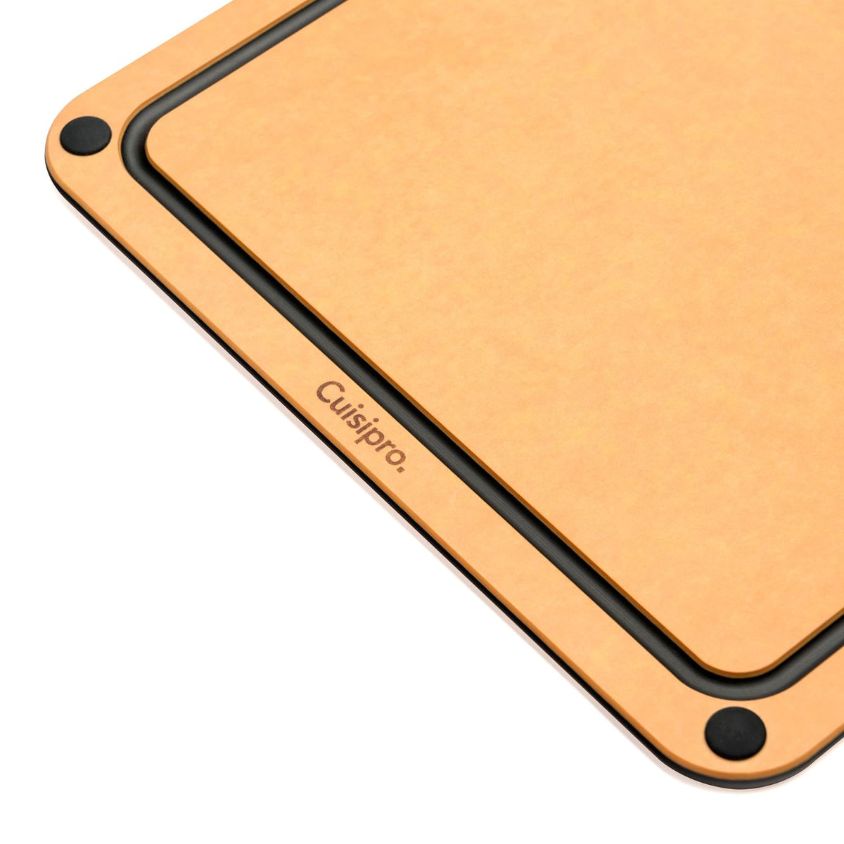 Fibre Wood Cutting Board with Silicone Feet by Cuisipro – 0.3"L x 11"W, Wood, Natural/Slate, Model 74791600
