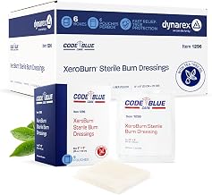 Dynarex Code Blue XeroBurn Sterile Burn Dressings - Hydrogel Dressings with Tea Tree Oil - First Aid for Minor Burns - 8" x 8" - 6 per Box, 6 Boxes per Case