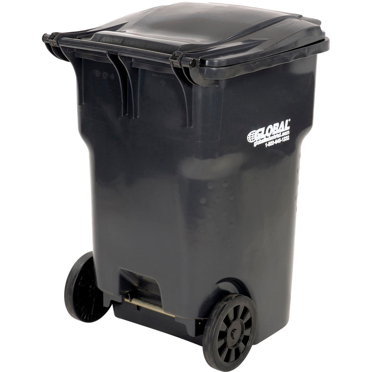 Mobile Heavy Duty Trash Container by OTTO – 95 Gallon, 95.0 gallons, Polyethylene, Gray, Model 237281GY