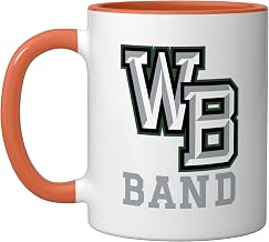 West Bloomfield High School Lakers Band Ceramic Mug, Orange/White, 11oz