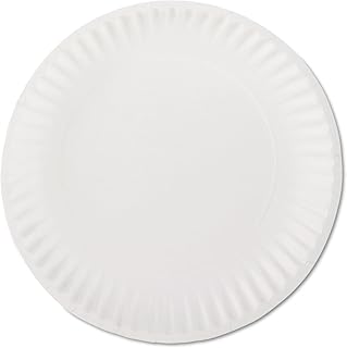 AJM Packaging PP9GREWH White Paper Plates, 9-Inch Diameter, 100/Bag, 10 Bags/Carton