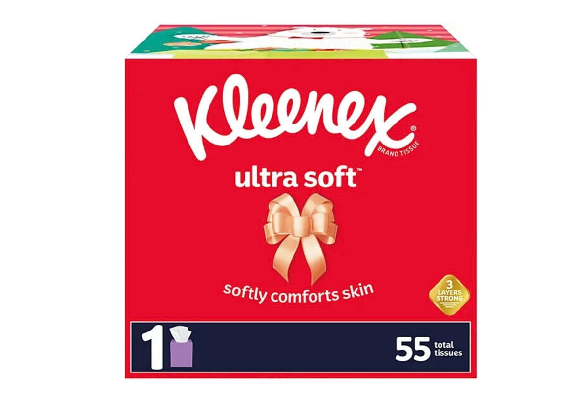 Christmas Holiday Tissues Decorator Packages Square by Kleenex – 55 Count (Pack of 2), Paper, Multicolor, Pack of 2, Model kleenex tissue