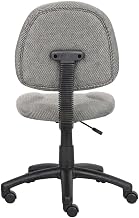 Tweed-Upholstered Task Chair with Posture Support, Adjustable Seat Height, Nylon Base, Dual-Wheel Casters for Home Office Use