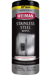 Stainless Steel Wipes - Removes Fingerprints by Weiman – 30 Count (Pack of 1), Black, Pack of 28, Model 04032018_3228-BBB-3.59