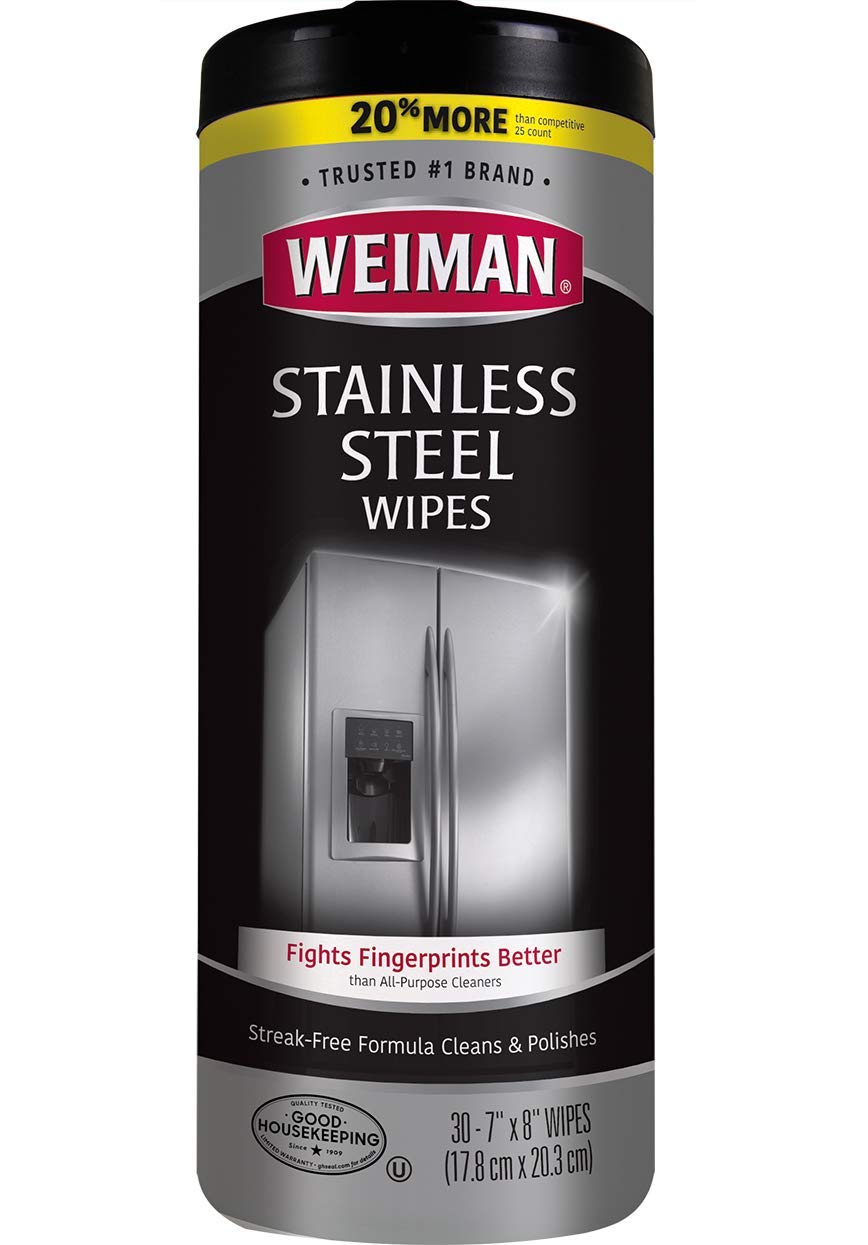 Stainless Steel Wipes - Removes Fingerprints by Weiman – 30 Count (Pack of 1), Black, Pack of 28, Model 04032018_3228-BBB-3.59