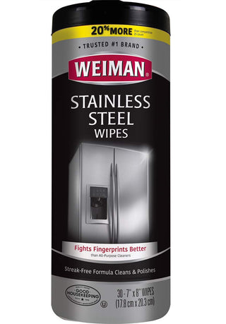 Stainless Steel Wipes - Removes Fingerprints by Weiman – 30 Count (Pack of 1), Black, Pack of 28, Model 04032018_3228-BBB-3.59