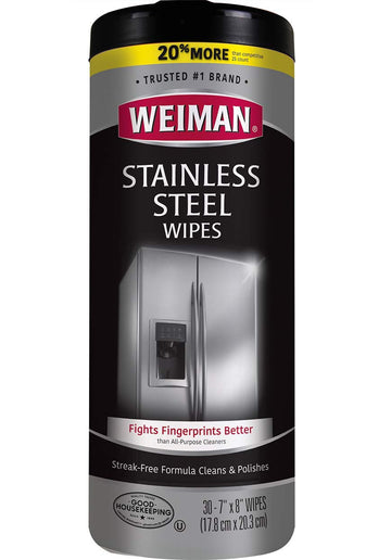 Stainless Steel Wipes - Removes Fingerprints by Weiman – 30 Count (Pack of 1), Black, Pack of 28, Model 04032018_3228-BBB-3.59