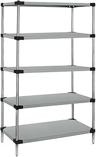 QUANTUM STORAGE SYSTEMS WRS5-54-2460SS Starter Kit Solid Shelves Stainless Steel 5 Shelves 54" H x 60" W x 24" D